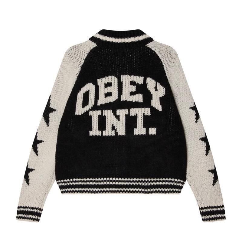 a_chan様① OBEY / OBEY INT. COWICHAN SWEATER (Black) - CANVAS CLOTHING