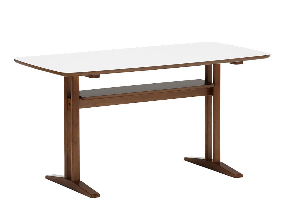 カリモク60+ カフェテーブル1200ホワイト/ウォールナット色 | Plain Table
