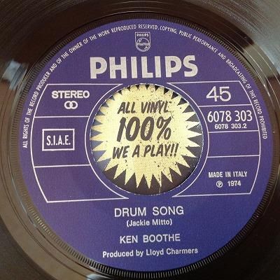 KEN BOOTHE / Drum song (7inch italy phillips pressing