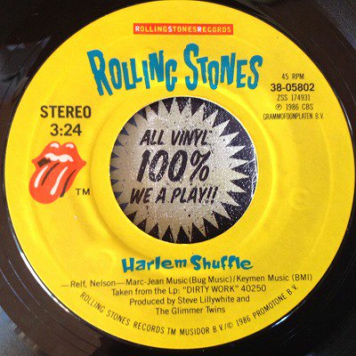 The Rolling stones / Harlem shuffle (7inch us-org) - charlie's record  HIROSHIMA | チャーリーズレコード