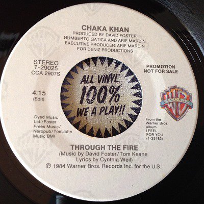 CHAKA KHAN / THROUGH THE FIRE(7inch us-promo) - charlie's record 