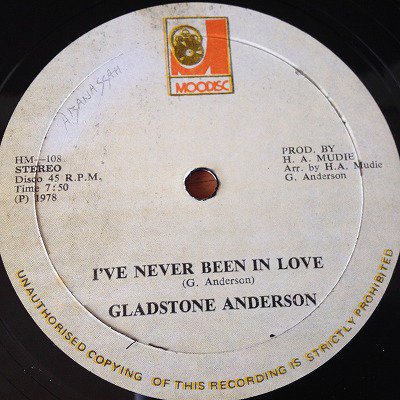 Gladstone anderson / I've never been in love (12inch ja 1st harry j press  org) wol - charlie's record HIROSHIMA | チャーリーズレコード