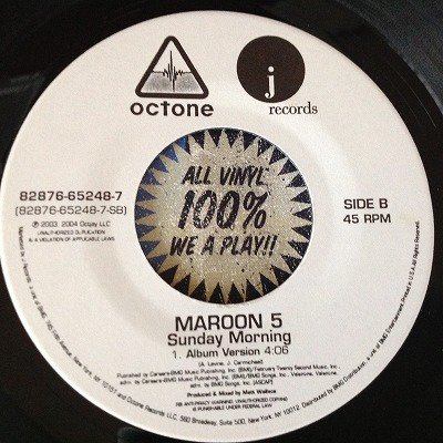 MAROON 5 / SUNDAY MORNING (7inch us octone 03' org) - charlie's 
