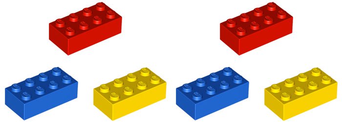 レゴ(LEGO)ブロック2×4の画像