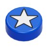 タイル1×1丸　ブルー(ホワイトスター)