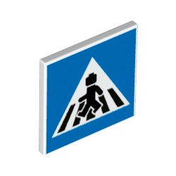 標識正方形(横断歩道とミニフィグ)　ホワイト