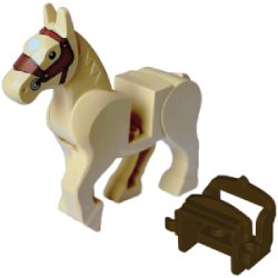 10352c01pb07馬(可動脚/馬鞍付き)　タン - レゴパーツ(LEGO)販売∥StarBrick37(スターブリック)