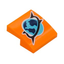 曲面スロープ2×2(北極探検家ロゴ)　オレンジ