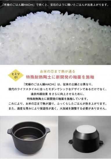 八右衛門窯 有田焼 大慶 究極のごはん鍋 HACHI 2合炊き 直火