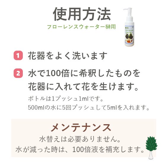 フローレンスウォーター 切花延命剤 榊 (さかき) 用の通信販売 | ロハスプラザ