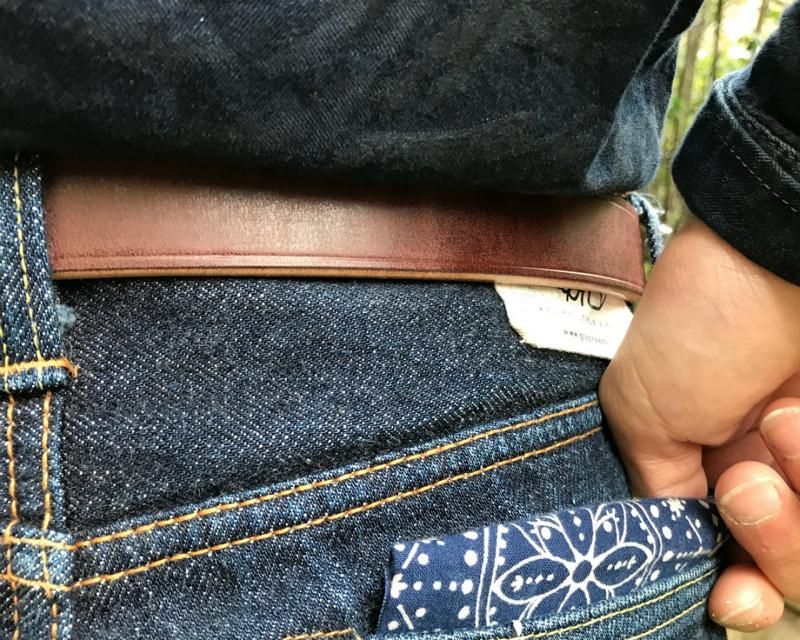 GZ-UKSLB U.K.Saddle Leather Belt チョコ - 倉敷美観地区デニム
