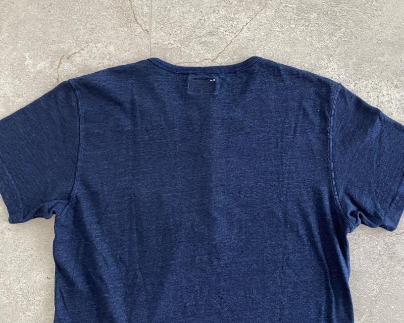 人気のヘンリーネックインディゴデニムTシャツ メンズ、レディース