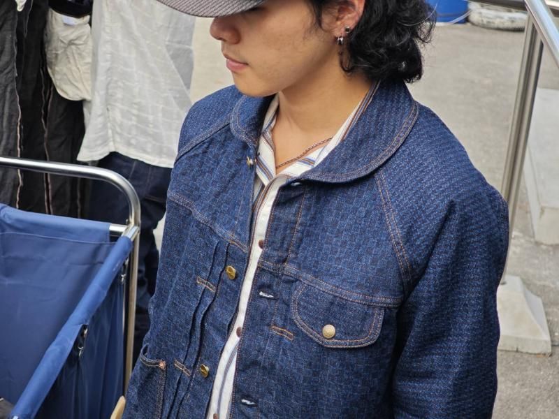 GZ-GJRG-0609 Jean Jacket -Raglan- エンボスデニム市松 - 倉敷 GZ-GJRG-0609 Jean Jacket -Raglan- エンボスデニム市松 - 倉敷