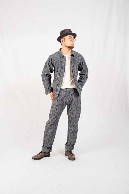 GZ-15SLSTSK-BKGY 15oz かせ染めスリムストレートジーンズ BKGY