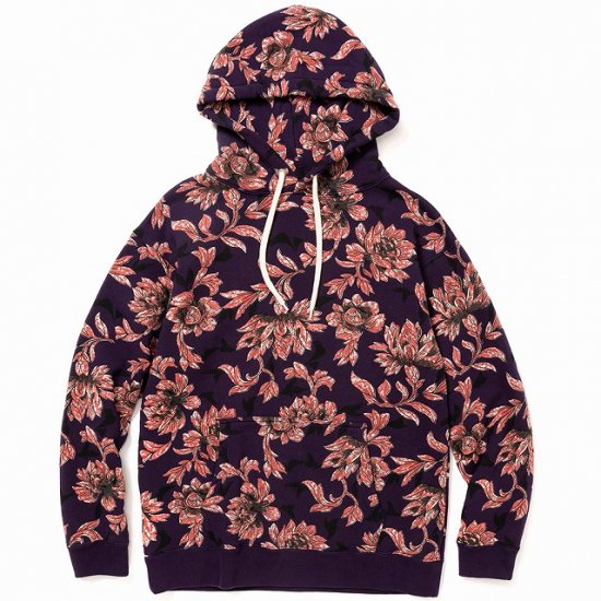 CALEE Allover flower pattern pullover parka - FLOATER