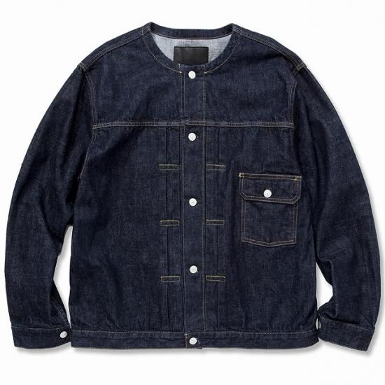 <img class='new_mark_img1' src='https://img.shop-pro.jp/img/new/icons50.gif' style='border:none;display:inline;margin:0px;padding:0px;width:auto;' />CALEE 1st type no collar denim jacket
