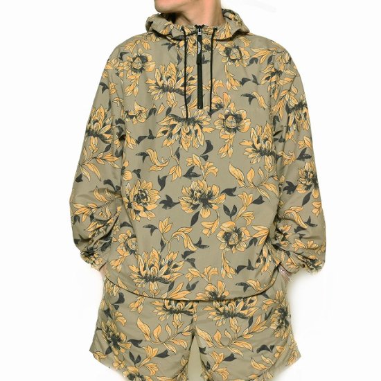 CALEE Allover flower pattern anorak parka - FLOATER