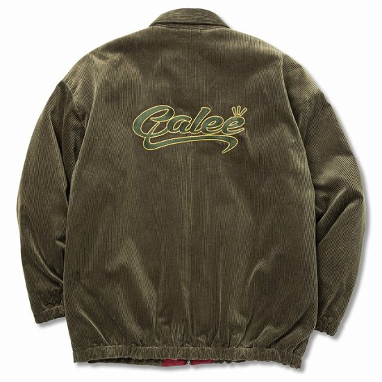 CALEE CALEE Logo embroidery corduroy harrington jacket 