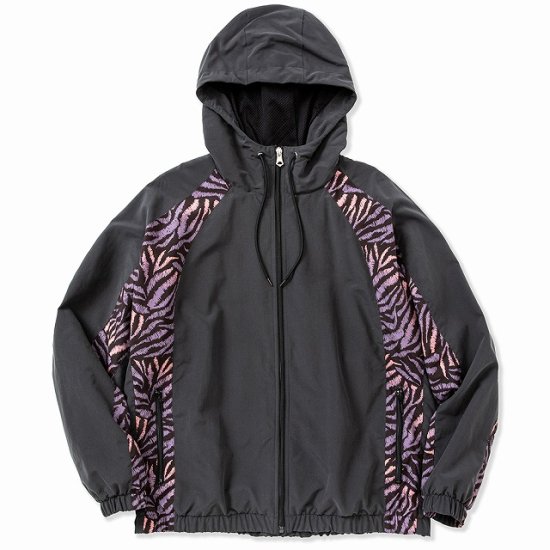 CALEE Animal type pattern panel zip hoodie - FLOATER