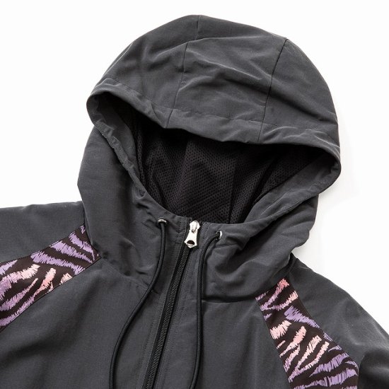 CALEE Animal type pattern panel zip hoodie - FLOATER