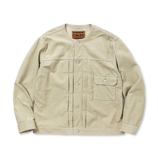 CALEE 1ST TYPE NO COLLAR CORDUROY JACKET - FLOATER