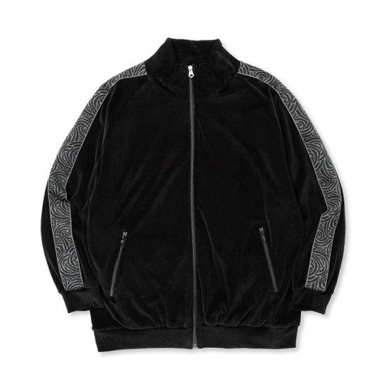 CALEE VELOUR TRACK JACKET SPIRAL JACQUARD PATTERN - FLOATER