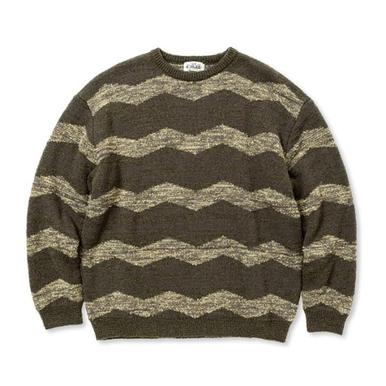 <img class='new_mark_img1' src='https://img.shop-pro.jp/img/new/icons50.gif' style='border:none;display:inline;margin:0px;padding:0px;width:auto;' />CALEE ZIG ZAG JACQUARD BORDER CREW NECK KNIT SW