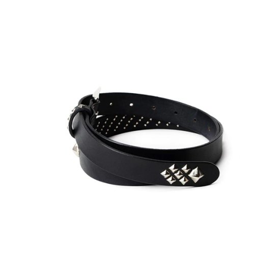 CALEE STUDS LEATHER NARROW BELT - FLOATER