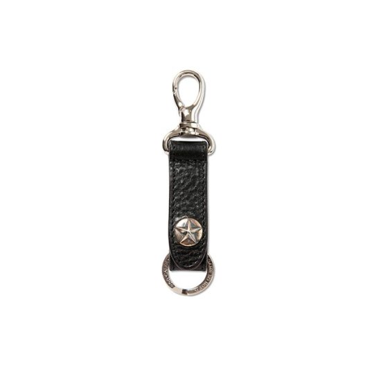 CALEE SILVER STAR CONCHO LEATHER KEY RING - FLOATER