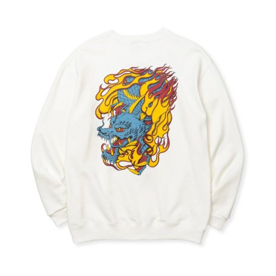 CALEE FLAME DRAGON LOGO CREW NECK SW - FLOATER