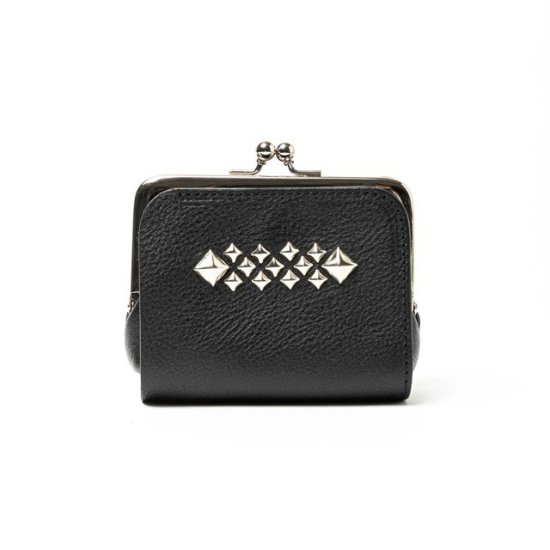 CALEE STUDS LEATHER INTERNAL FLEX FRAME TYPE MULTI WALLET - FLOATER