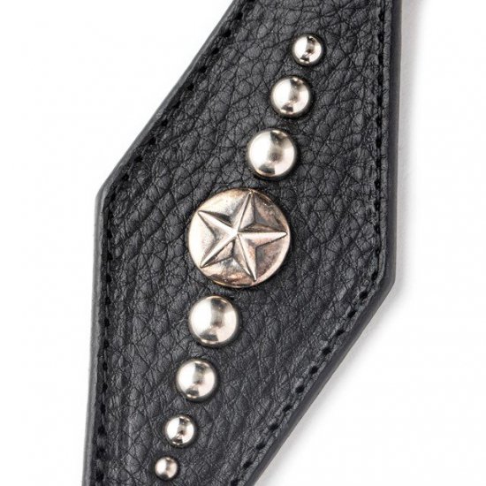 CALEE SILVER STAR CONCHO LEATHER KEY RING TYPE A - FLOATER