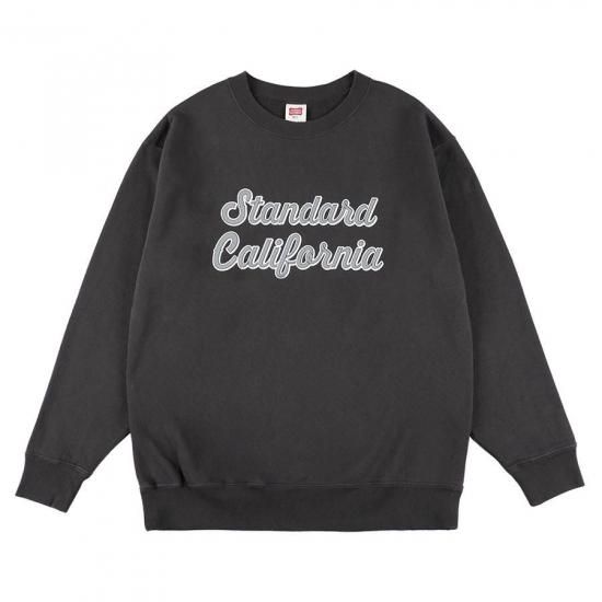 Standard California Logo Crew Sweat 黒 STANDARD CALIFORNIA SD US Cotton Script Logo Crew Sweat - FLOATER