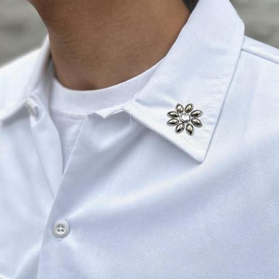 XL HTC × ディッキーズ カスタム ワークシャツ フラワー ラインストーン XL HTC × ディッキーズ カスタム ワークシャツ フラワー ライン