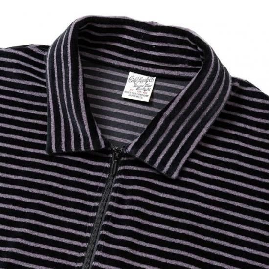 CALEE BORDER VELOUR PILE ZIP POLO - FLOATER