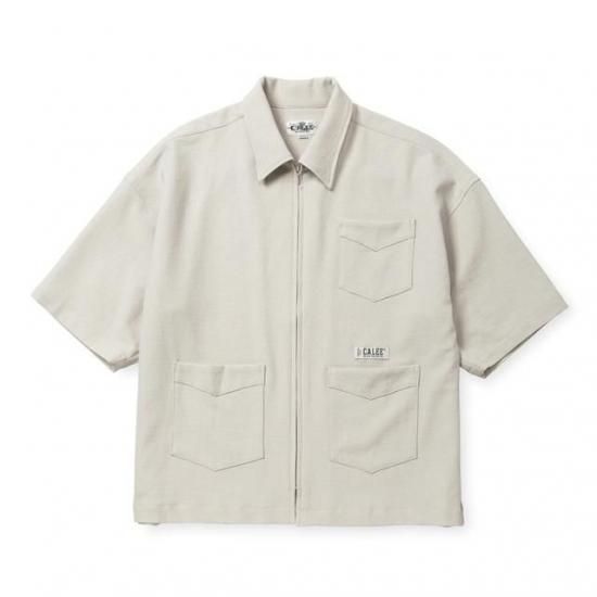 CALEE - M/S Over shilhouette shirt jacket (Green) / オーバー