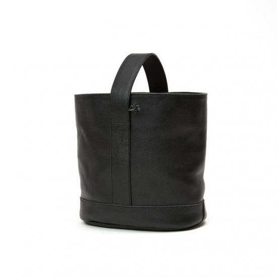 CALEE 黒レザー バッグ CALEE STUDS LEATHER BUCKET BAG - FLOATER