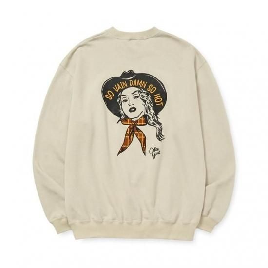 CALEE SYNDICATE RETRO WESTERN GIRL CREW NECK SW - FLOATER