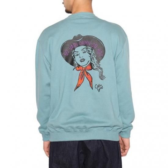 CALEE SYNDICATE RETRO WESTERN GIRL CREW NECK SW - FLOATER