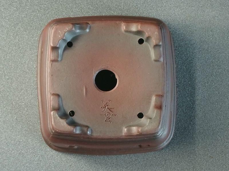 B452美芸3号帯縁入窓正方鉢 - 盆栽鉢と常滑焼の店 MARUTATU【まるたつ】