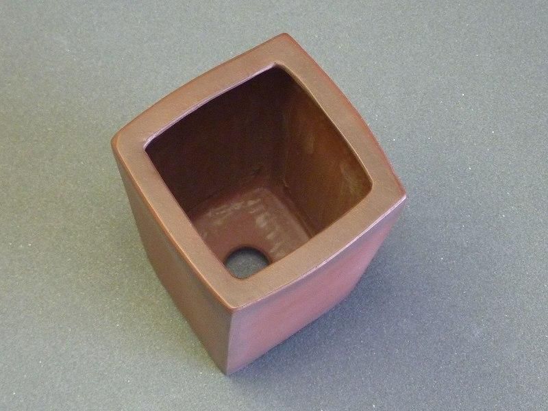 B389美芸2.5号正方懸崖鉢 - 盆栽鉢と常滑焼の店 MARUTATU【まる