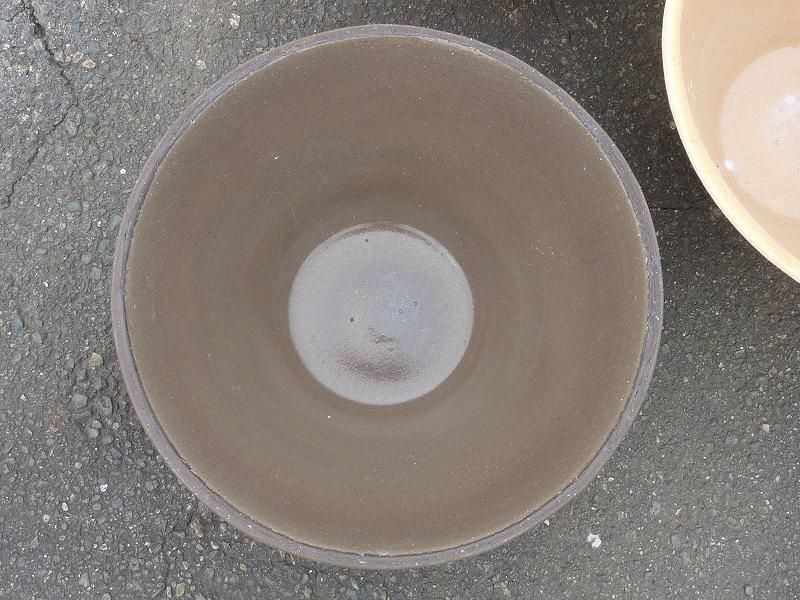 常滑焼12号ソリ型メダカ鉢(こげ茶) - 盆栽鉢と常滑焼の店