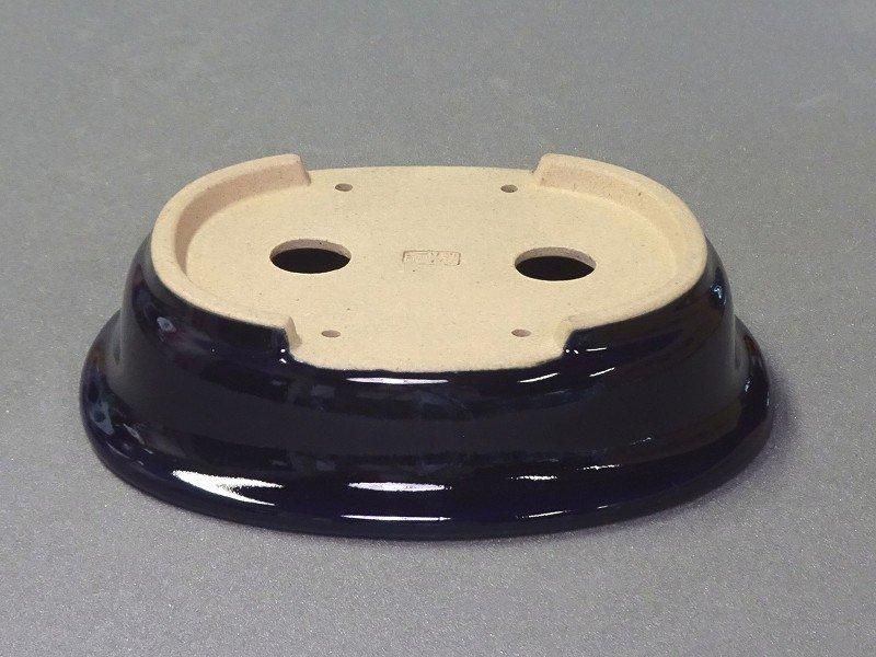 R235黎鳳5.5号瑠璃釉外縁楕円鉢 - 盆栽鉢と常滑焼の店 MARUTATU