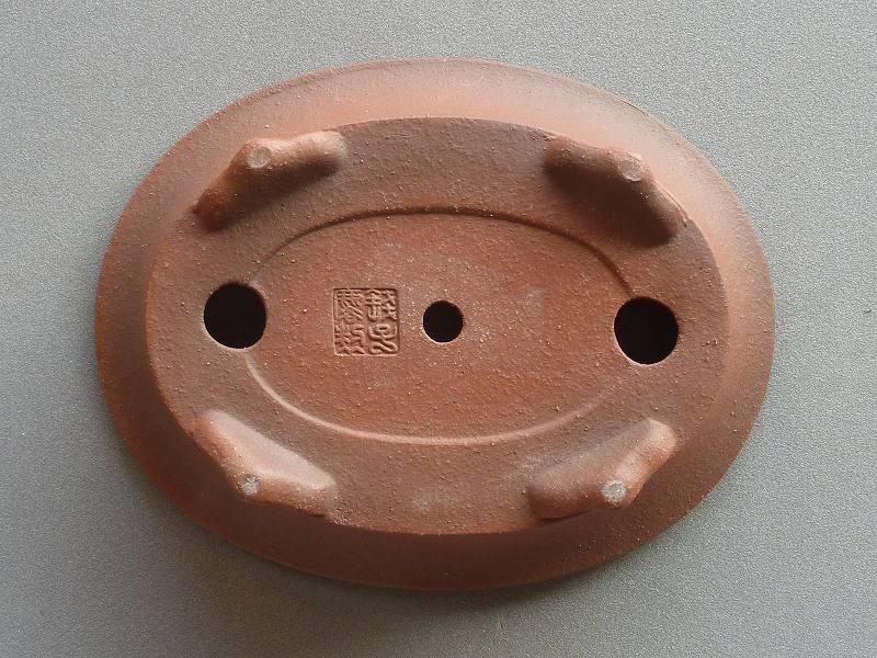 希少品　常滑焼時代鉢　和泉屋製陶所　銭号磨製　外縁袋式楕円鉢　55ｃｍ　盆栽鉢 希少品 常滑焼時代鉢 和泉屋製陶所 銭号磨製 外縁袋式楕円鉢