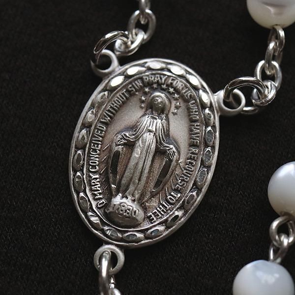 マザーオブパール 聖母マリアのロザリオ（シルバー925製） - ロザリオ