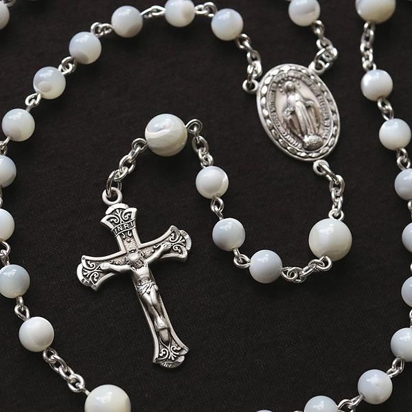 マザーオブパール 聖母マリアのロザリオ（シルバー925製） - ロザリオ