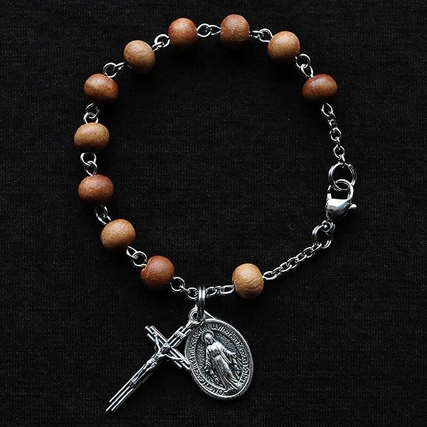 7mm玉】白檀 聖母マリアのロザリオブレスレット - ロザリオ専門店