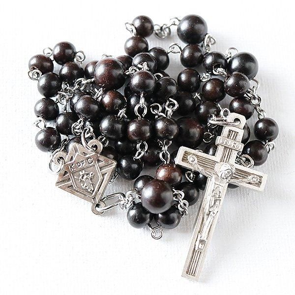 黒檀 コロンブス騎士会のロザリオ - ロザリオ専門店 ロザリーマリア