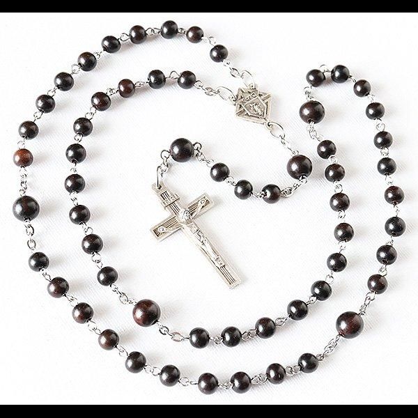 黒淡水パールとブロンズのロザリオ 難あり 黒檀 コロンブス騎士会のロザリオ - ロザリオ専門店 ロザリーマリア