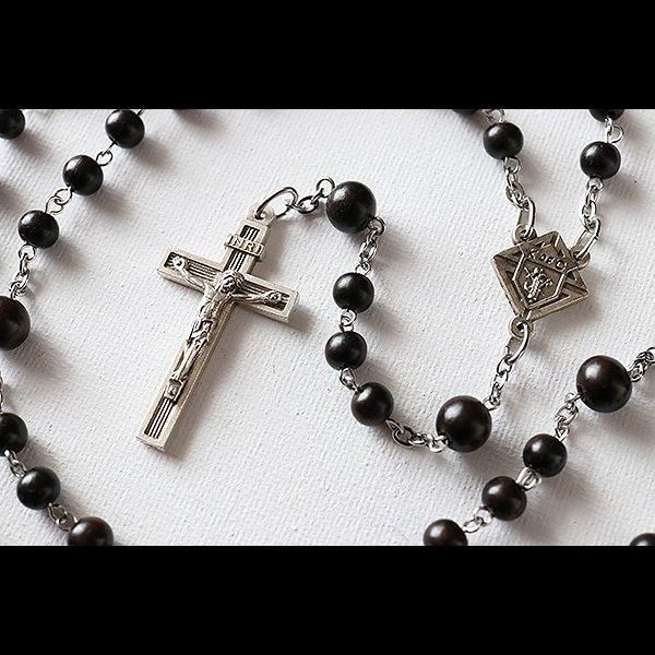 黒檀 コロンブス騎士会のロザリオ - ロザリオ専門店 ロザリーマリア